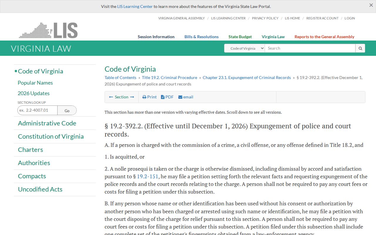 Virginia expungement law for Chesterfield County released inmate mugshots